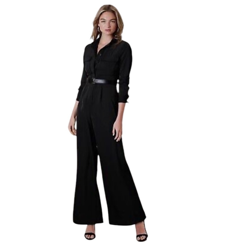 Banana Republic jumpsuit black wide leg size 4